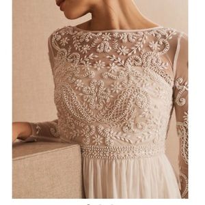 Anthropologie Sinclair champagne wedding dress